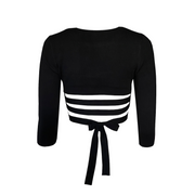 NINO BLACK KNIT CROP TOP with straps
